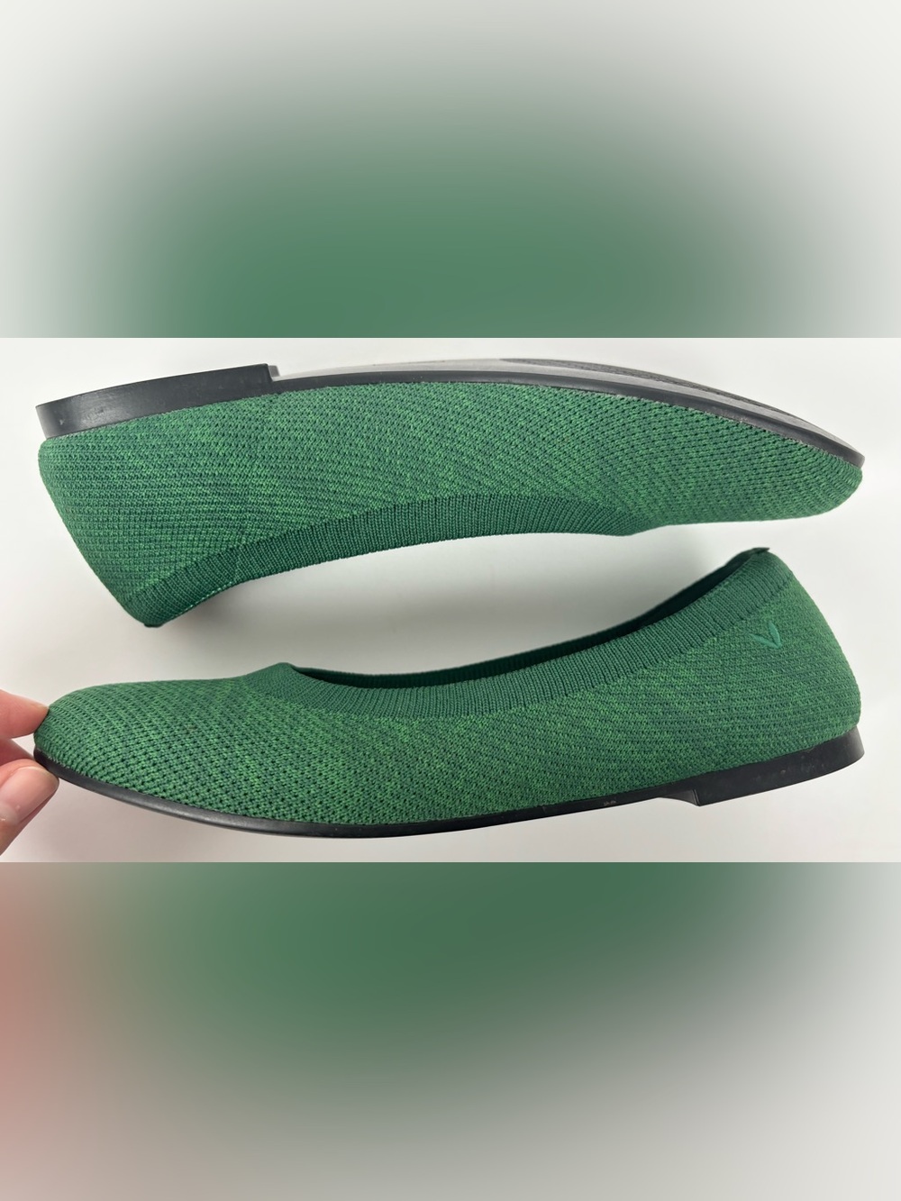Vivaia Dark Green Breathable Washable Comfy Slip on Round Toe Ballet Flats - Picture 9 of 9